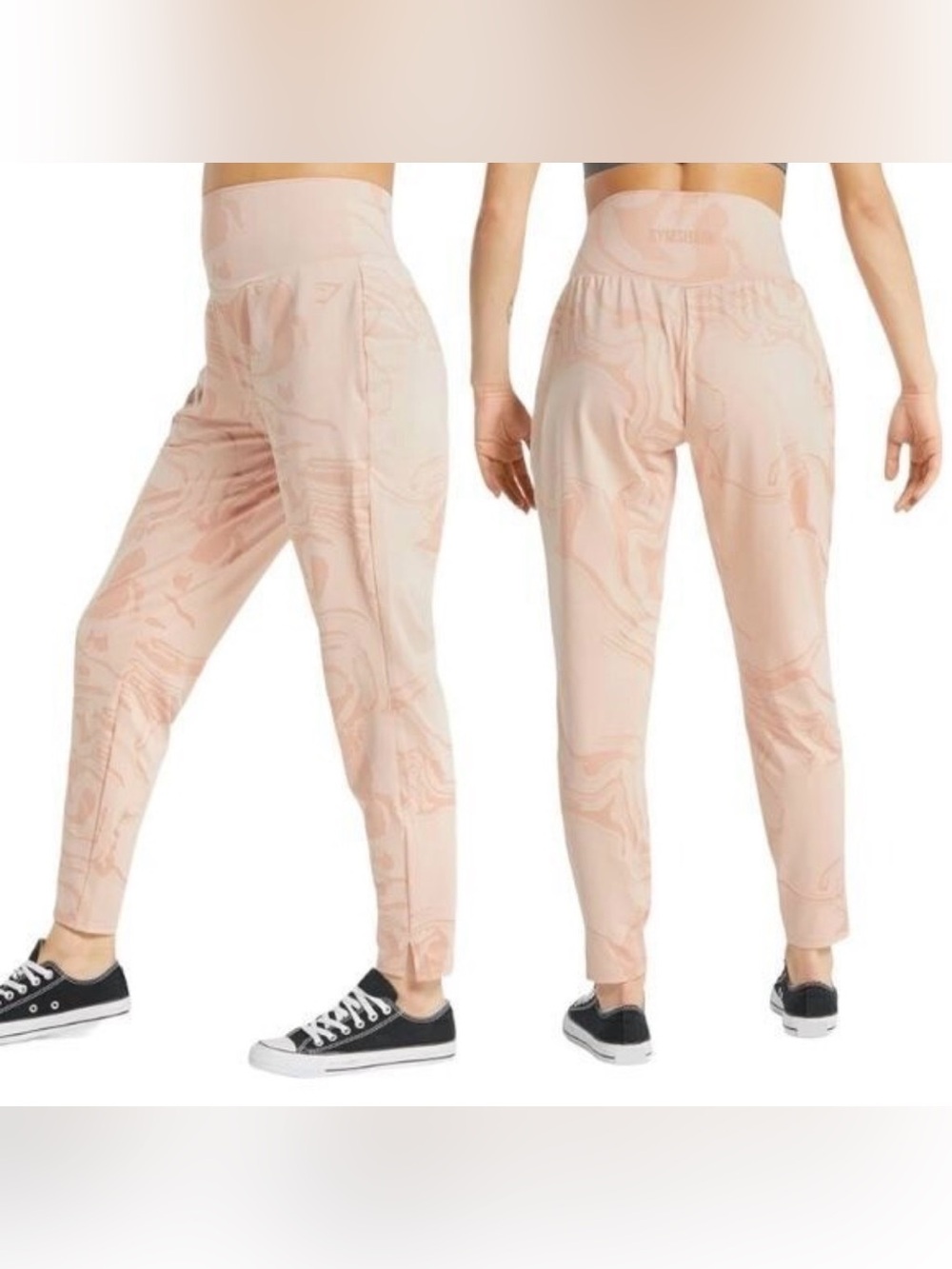 Gymshark Marble-Print Peach Track Joggers